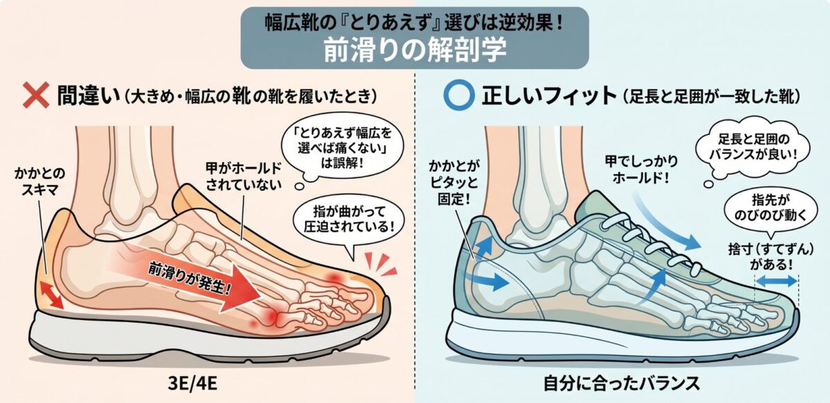 足囲だけで靴を選ばない