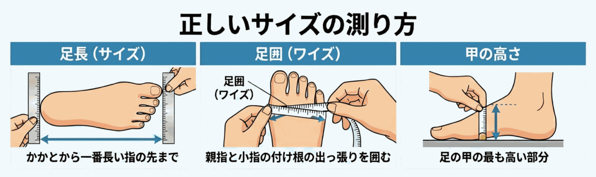 正しいサイズの測り方とフィット感を確認する