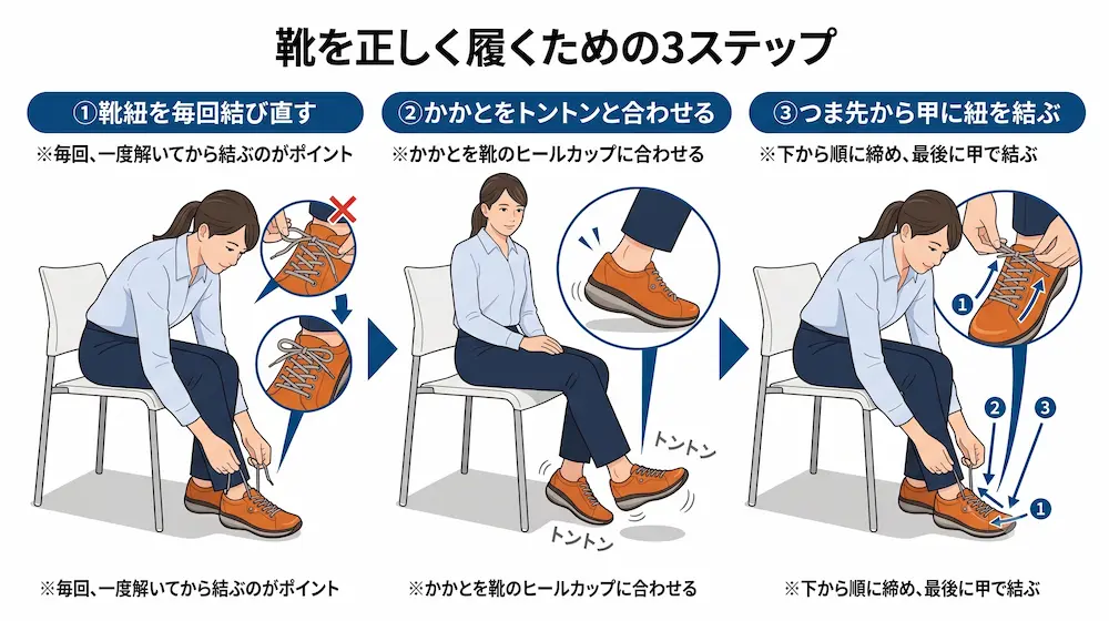 巻き爪を悪化させない靴の正しい履き方