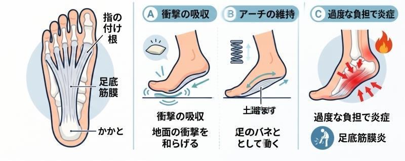 硬い床からの衝撃を足の裏が十分に吸収しきれていないから